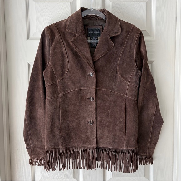 Outbrook Jackets & Blazers - Outbrook Brown Genuine Leather Fringe Jacket